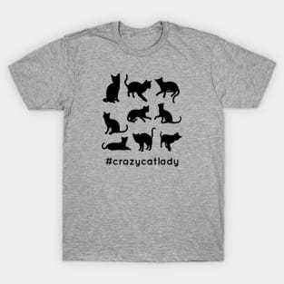 Crazy Cat lady black T-Shirt